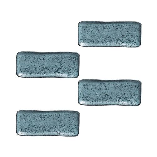 Conjunto de travessas retangulares pequenas porto brasil orgânico night sky 22x9,5cm - 4 peças