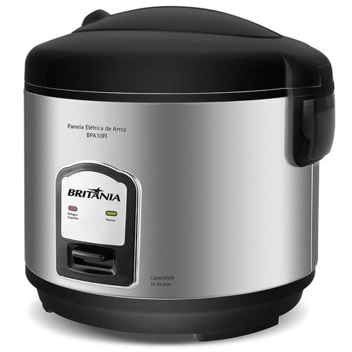 Panela Elétrica de Arroz Britânia BPA10PI 10 Xícaras – Preta/Inox 110V