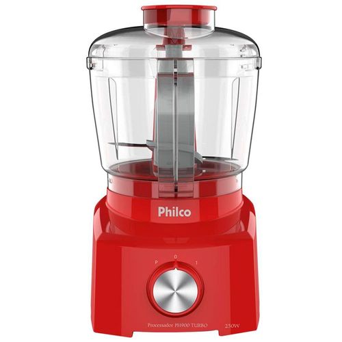Mini Processador de Alimentos Philco PH900 Turbo 250W – Vermelho 110V