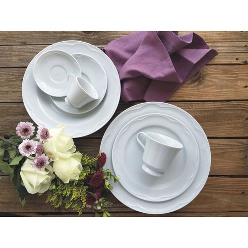 Aparelho de Jantar, Chá e Sobremesa 20 Peças Germer Cottage em Porcelana - Branco