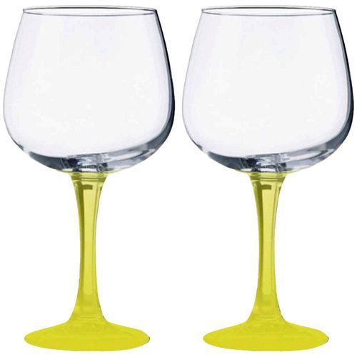 Conjunto de Taças para Gin Vicrila Ibiza com Base Amarela 720 ml – 2 Peças