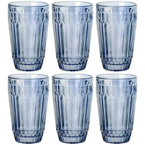 Conjunto de Copos Altos L`Hermitage Bretagne Azul Luster 355 ml - 6 Peças