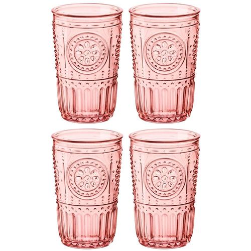 Conjunto de Copos Luigi Bormioli Acqua Romantic Rosa 340 ml - 4 Peças