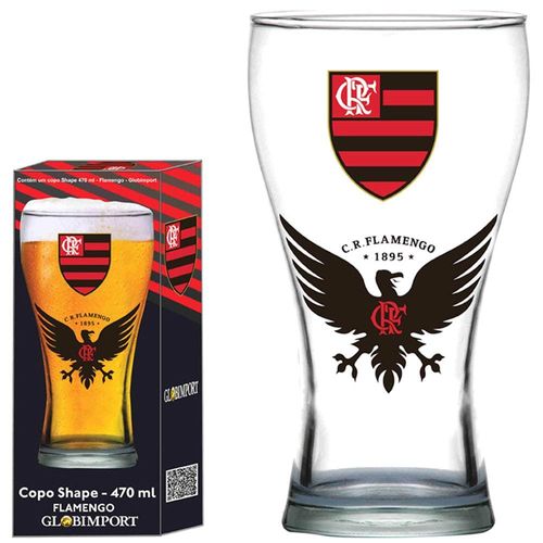 Copo Shape para Cerveja Globimport Urubu Flamengo - 470ml