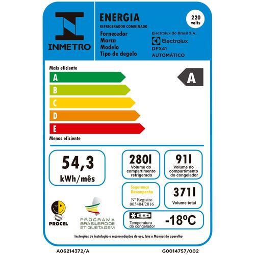 Geladeira Electrolux DFX41 Frost Free com Turbo Congelamento 371L - Inox 220V