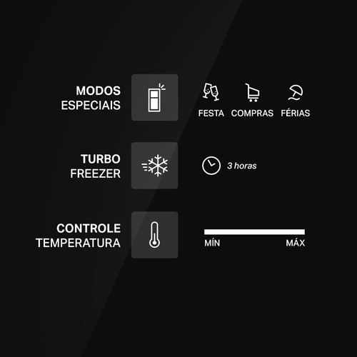 Geladeira Brastemp Duplex BRM55FB Frost Free com Painel Click Black e Turbo Freezer 463L – Branca 100V