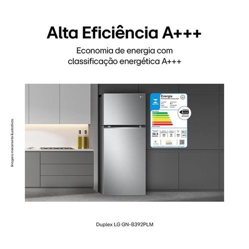 Geladeira LG Frost Free Duplex Gaveta Fresh Zone Multi Air Flow Inox Look - 395L 110V