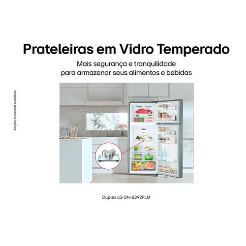 Geladeira LG Frost Free Duplex Gaveta Fresh Zone Multi Air Flow Inox Look - 395L 220V