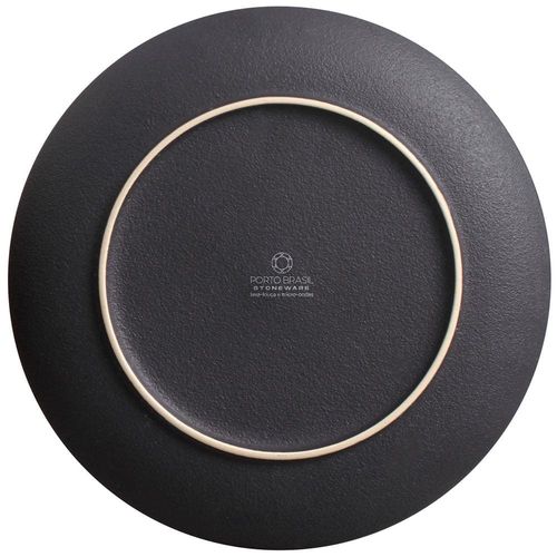 Conjunto com 6 Pratos de Sobremesa Porto Brasil Coup Âmbar em Stoneware 19,4cm – Amarelo