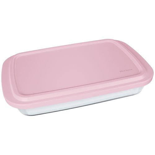Assadeira Retangular Marinex em Vidro com Tampa Plástica - 34,62 cm