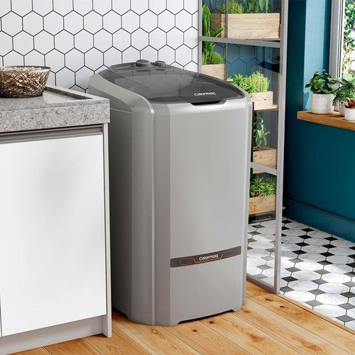 Lavadora de Roupas Semiautomática Colormaq 20kg LCS 20 com 6 Programas de Lavagem e Reúso de Água - Prata 110v