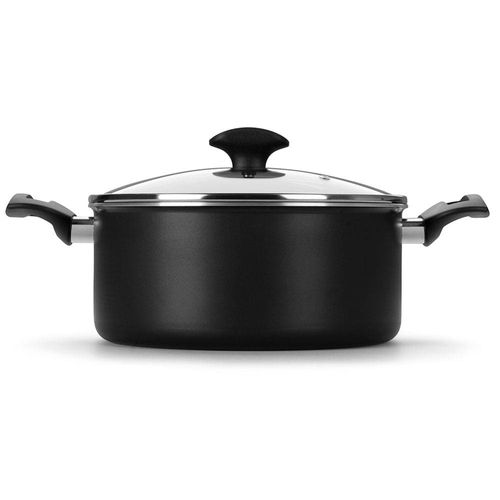 Caçarola Amora Multiflon com Antiaderente de Alumínio Preto Matte - 22cm