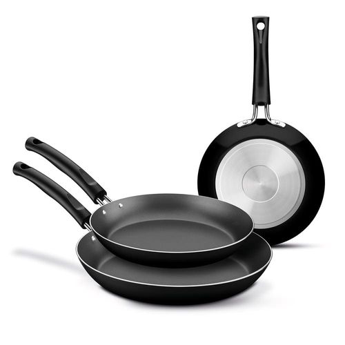 Conjunto de Frigideiras Tramontina com Revestimento Antiaderente Interno Starflon Max Preto – 3 Peças