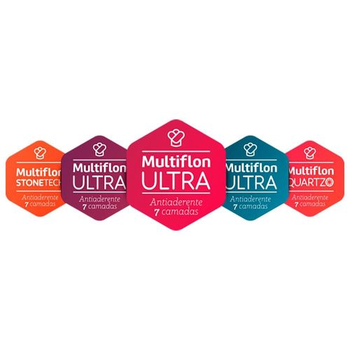 Conjunto de Frigideiras Multiflon Gourmet com Revestimento Antiaderente Ultra 7 Preta - 2 Peças