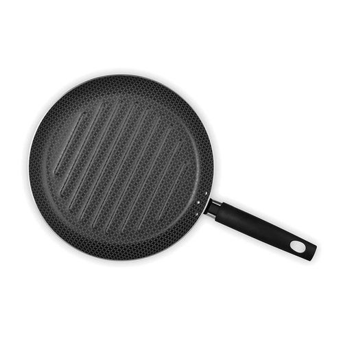 Bistequeira Canelada Multiflon Gourmet Antiaderente 28cm - Preto