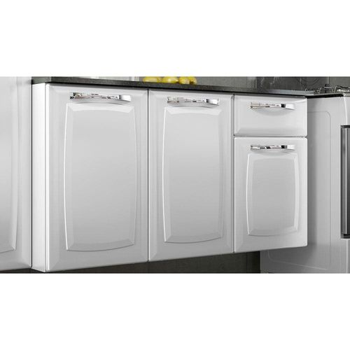 Cozinha Compacta Itatiaia Amanda Plus com 10 Portas, 1 Gaveta e 8 Prateleiras - 245cm de largura Branco Neve