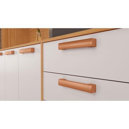 Cozinha Compacta Itatiaia Nápoles com 8 Portas, 3 Gavetas e 9 Prateleiras - 220cm de largura Cinamomo/Off White
