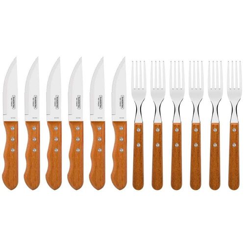 Conjunto para Churrasco Tramontina Dynamic em Aço Inox e Madeira – 12 Peças