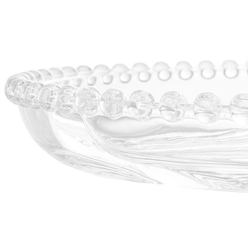 Petisqueira Redonda com 3 Divisórias Wolff Gourmet em Cristal Transparente - 23 cm