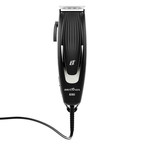 Máquina de Cortar Cabelo Britânia BCR03 18W com 9 acessórios - Preto 110V