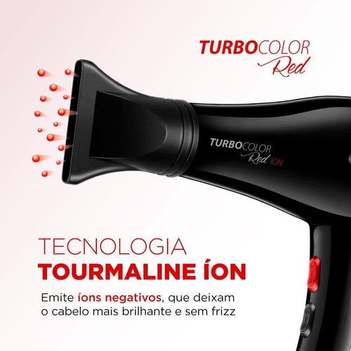 Secador de Cabelos Mondial Turbo Color Red SC-41 com Tourmaline Íon 1900W 220v