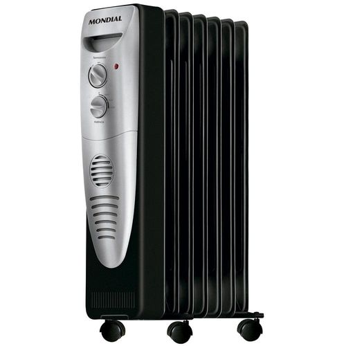 Aquecedor a Óleo Mondial A-06 - Preto/Prata 220V