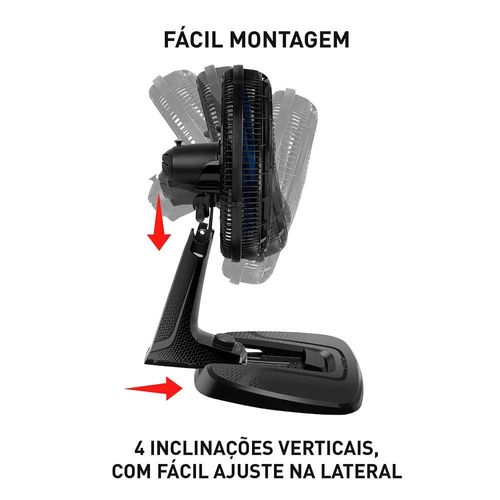 Ventilador de Mesa Arno Xtreme Force VB40 40cm com 3 Velocidades e 6 Pás – Preto 220v