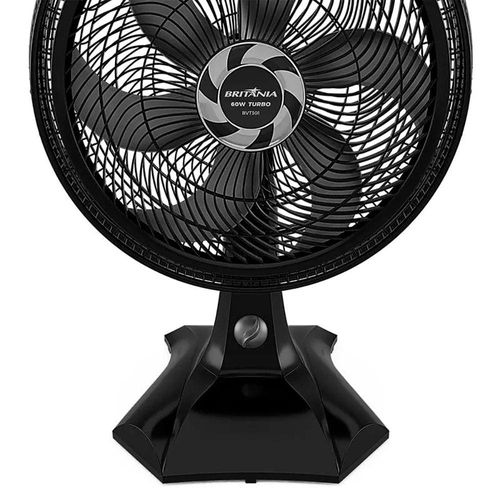 Ventilador Britânia BVT301 para Mesa ou Parede 60W 3 Velocidades 6 Pás - Preto 220V