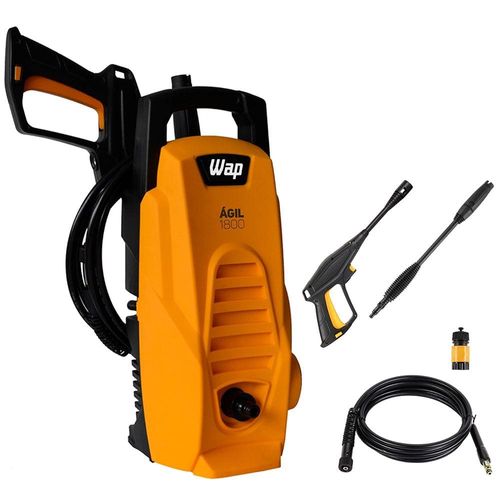 Lavadora de Alta Pressão Wap Ágil 1800 Compacta com Jato de Água Leque e Concentrado, 1300PSI e Sistema Stop Total - 1400W 110V