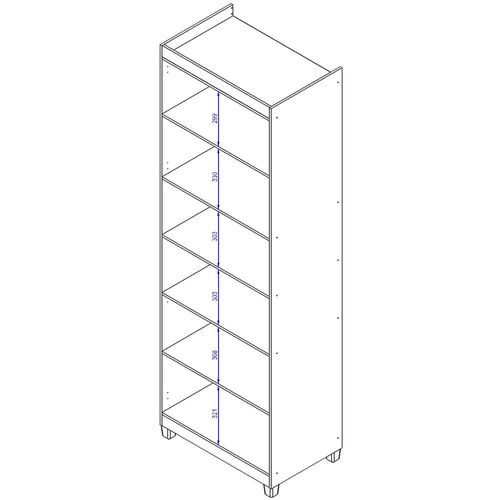 Armário Multiuso Bartira Gigante com 2 Portas e 5 Prateleiras Damasco/Branco Fosco
