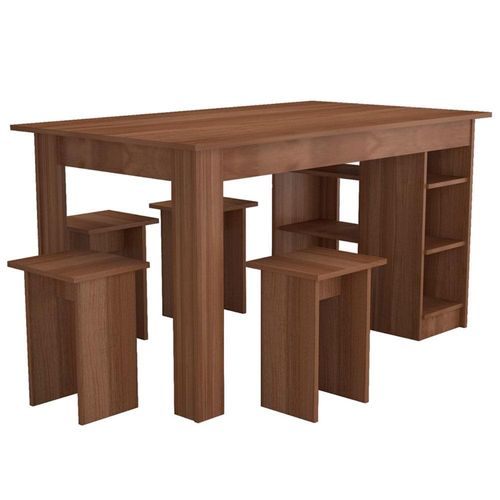 Mesa Nova Móbile Multi com 4 Bancos, Nicho e Prateleira Montana