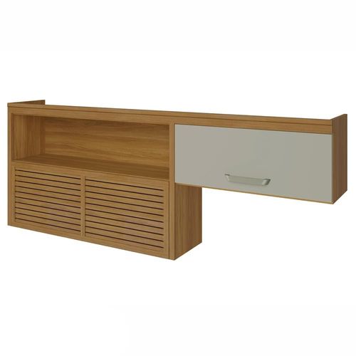 Armário Aéreo Nesher Princesa 2 Portas 4 Prateleiras – 200cm Freijo/Offwhite