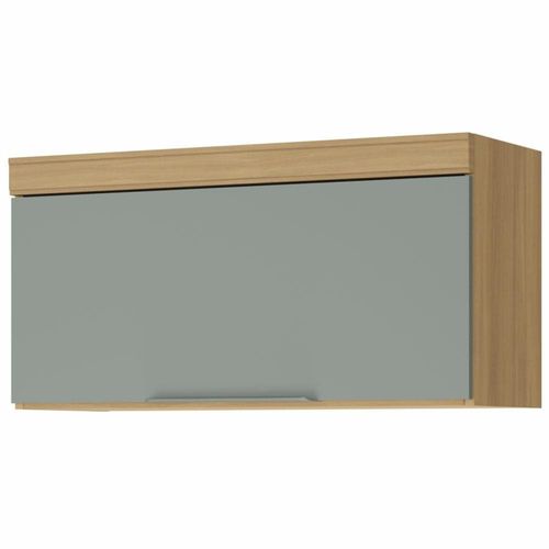 Armário Aéreo Nesher Marquesa em MDF 15mm com 1 Porta e 1 Prateleira - 80cm de largura Nature/Verde