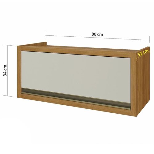 Armário de Geladeira Nesher Baronesa 1 Porta 1 Prateleira – 80cm Freijo/Offwhite