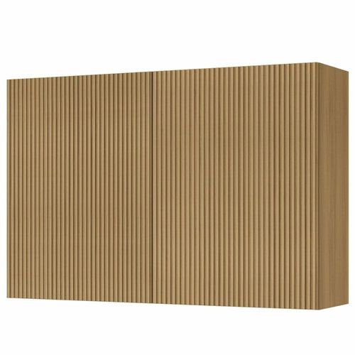 Armário Aéreo Nesher Rainha em MDF 15mm com 2 Portas e 1 Prateleira - 120cm de largura Nature