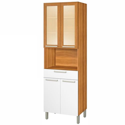 Paneleiro em MDF Nesher Burguesa com 4 Portas, 1 Gaveta e 5 Prateleiras Freijo/Branco