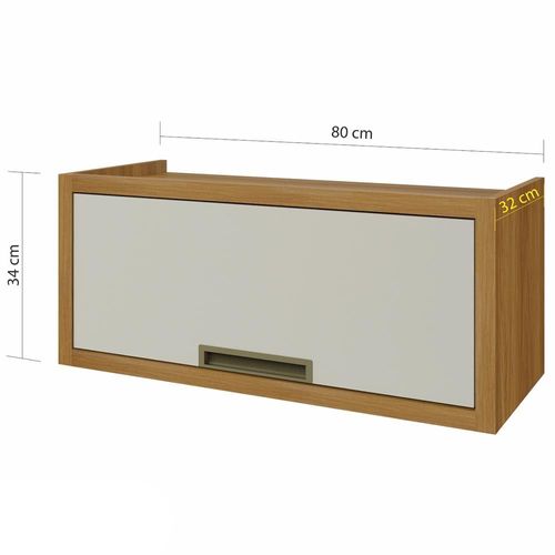Armário de Geladeira Nesher Imperatriz 1 Porta 1 Prateleira – 80cm Freijo/Offwhite