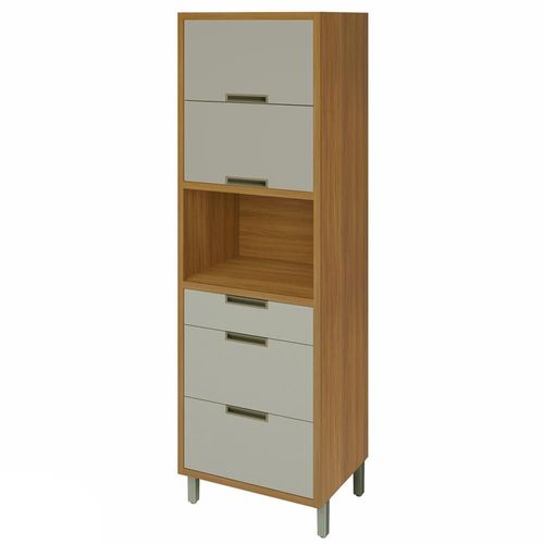 Paneleiro Nesher Imperatriz 2 Portas 3 Gavetas – 70cm Freijo/Offwhite