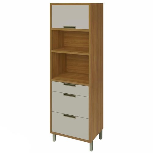 Paneleiro Nesher Imperatriz 1 Porta 3 Gavetas – 70cm Freijo/Offwhite