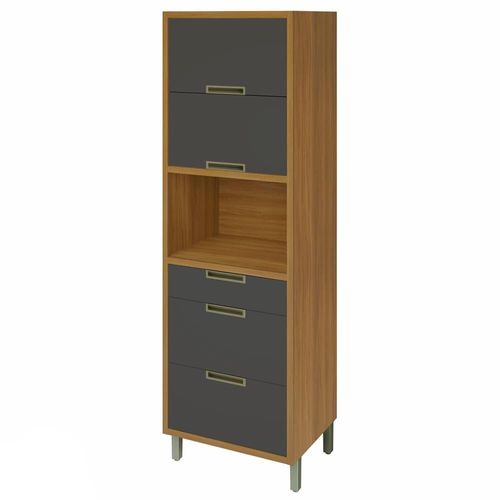 Paneleiro Nesher Imperatriz 2 Portas 3 Gavetas – 70cm Freijo/Grafite