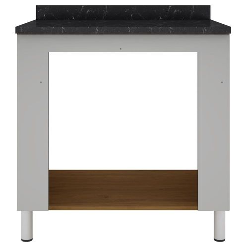 Balcão para Forno e Cooktop Bartira Rubi com 5 Bocas - 80,1cm de largura Grapia / Platinum
