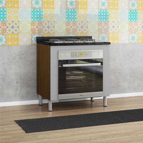 Balcão para Forno e Cooktop Bartira Rubi com 4 Bocas - 80,1cm de largura Grapia Platinum