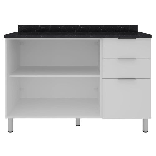 Balcão Triplo Bartira Rubi com 2 Portas, 3 Gavetas e 1 Prateleira - 120,1cm de largura Branco