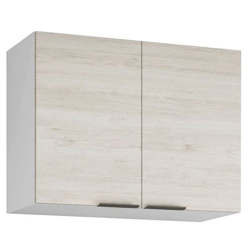 Armário Aéreo Bartira Rubi com 2 Portas e 1 Prateleira - 80cm de largura Branco / Freixo