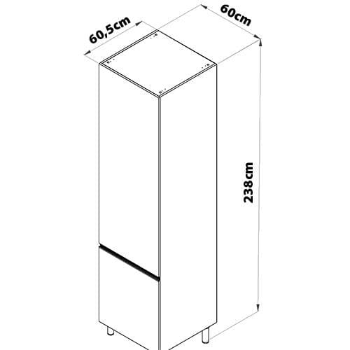Paneleiro Bartira Cristal MDP 15mm com 2 Portas e 5 Prateleiras - 60cm de largura Freixo