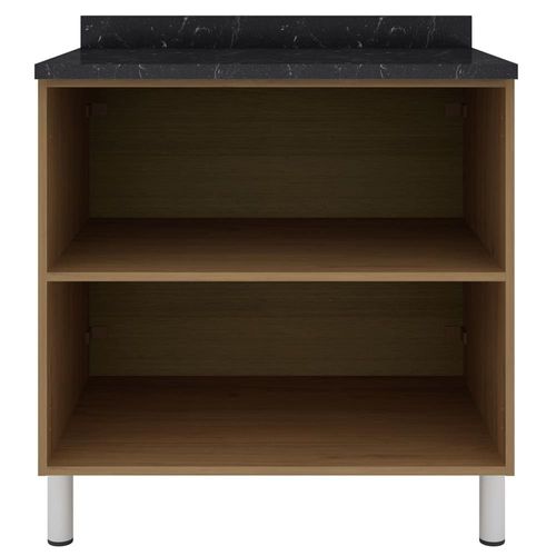 Balcão Duplo Bartira Rubi com 2 Portas e 1 Prateleira - 80,1cm de largura Grapia Platinum