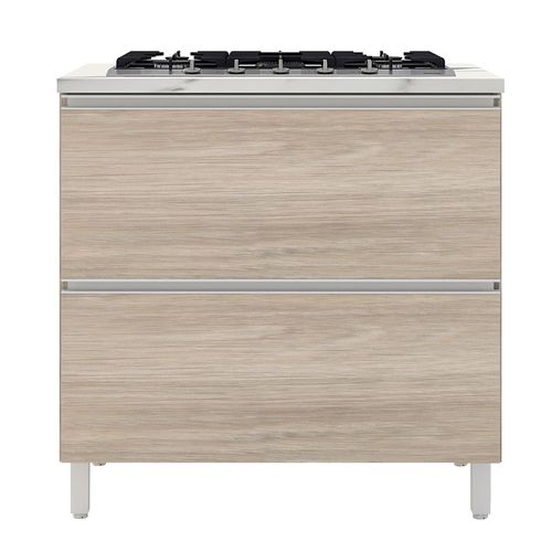 Balcão para Cooktop de 5 Bocas Bartira Amazonita com 1 Porta, 1 Gaveta e 1 Prateleira - 80,1cm de largura Thassos