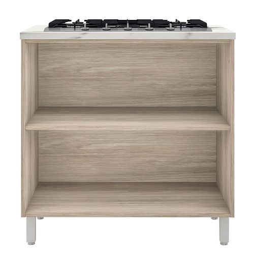 Balcão para Cooktop de 5 Bocas Bartira Amazonita com 1 Porta, 1 Gaveta e 1 Prateleira - 80,1cm de largura Thassos