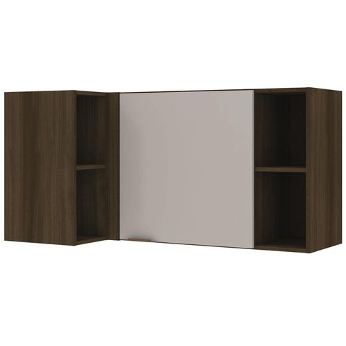 Armário de Canto Bartira Linea com 1 Porta e 1 Prateleira - 122,6cm de largura Nogueira Platinum