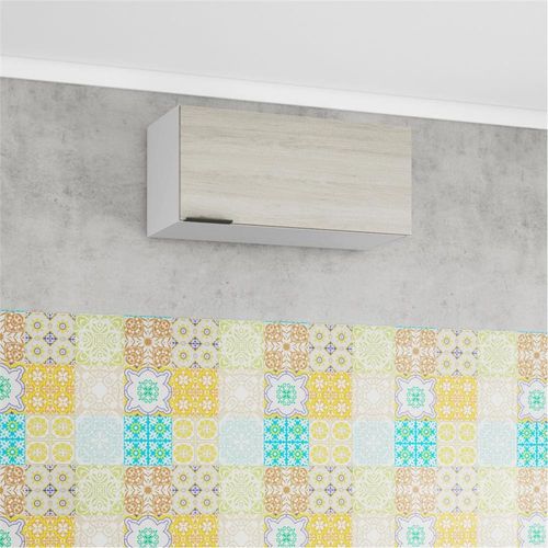 Armário de Geladeira Bartira Rubi com 1 Porta - 80cm de largura Branco/Freixo